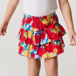 Bamboo Challis Tiered Ruffled Skirt