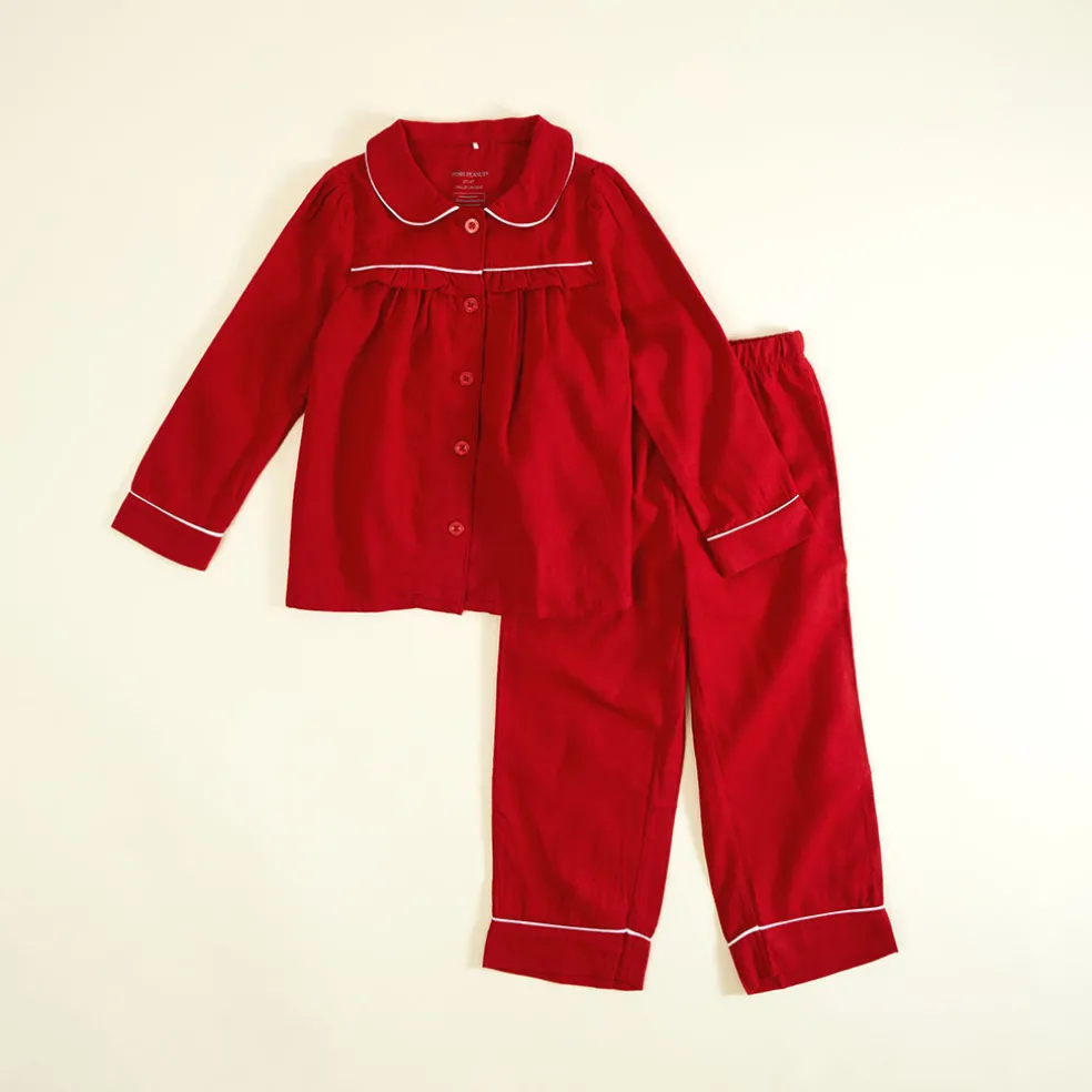 Flannelette Ruffled Pajama Set