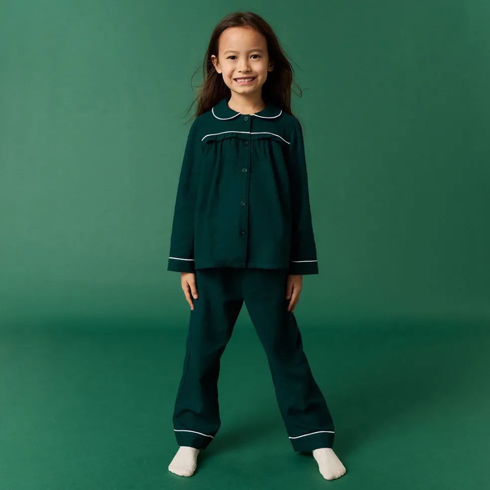 Flannelette Ruffled Pajama Set