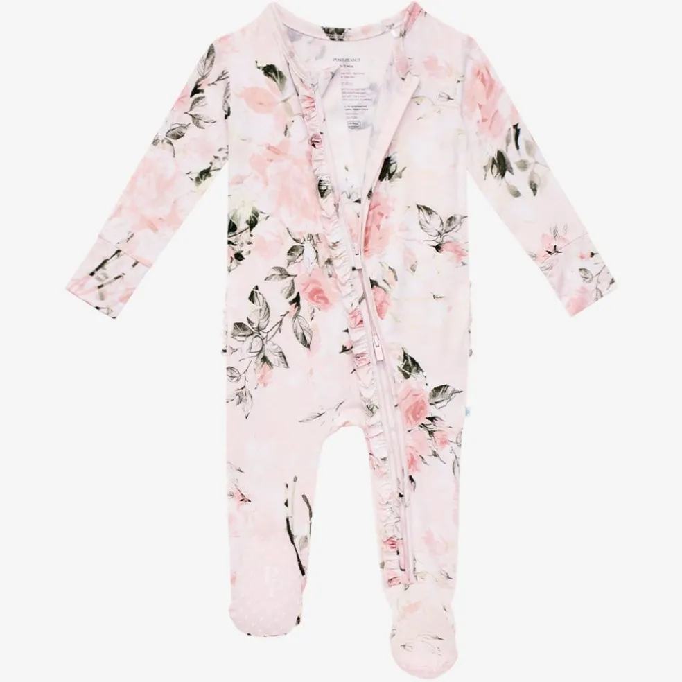 Footie Ruffled Zippered One Piece