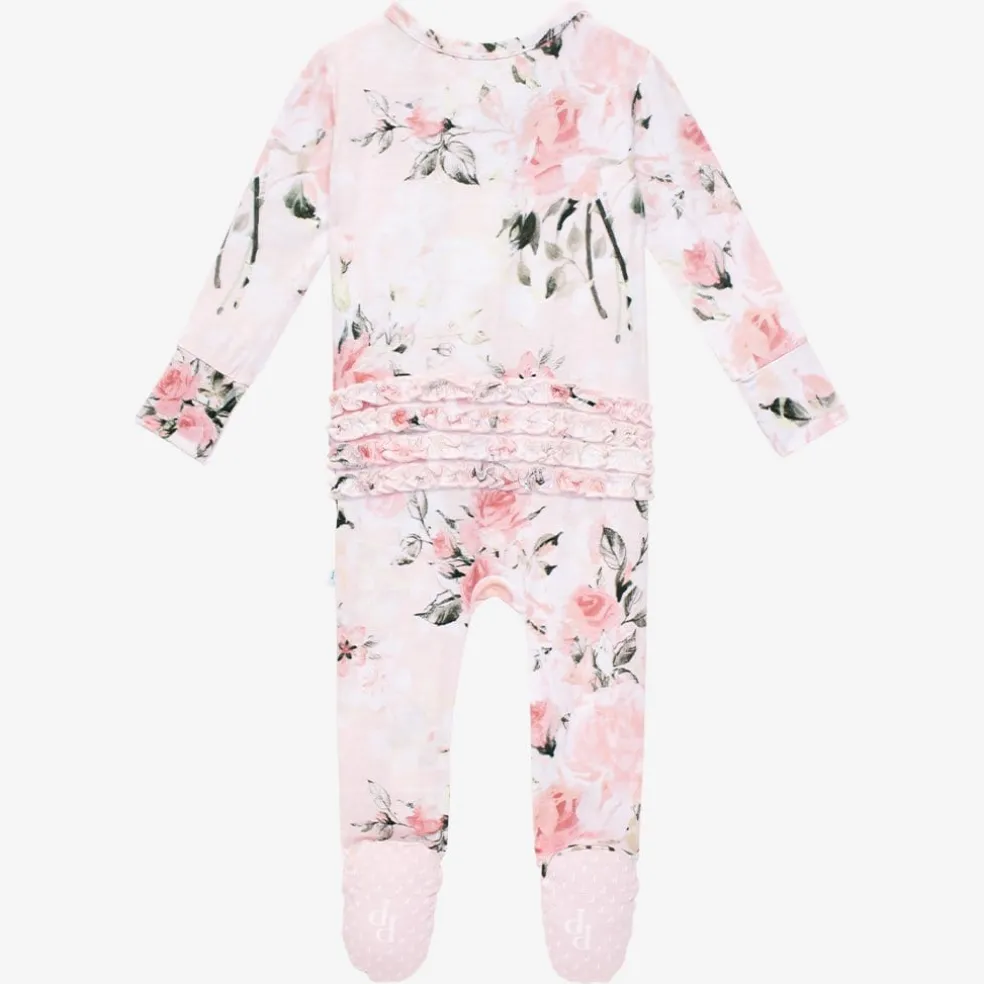 Footie Ruffled Zippered One Piece