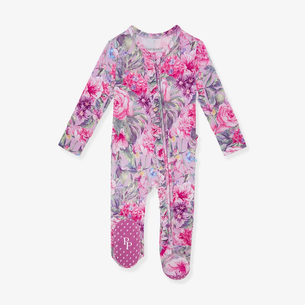 Footie Ruffled Zippered One Piece