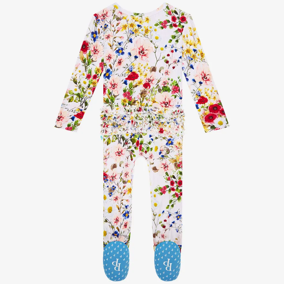 Footie Ruffled Zippered One Piece
