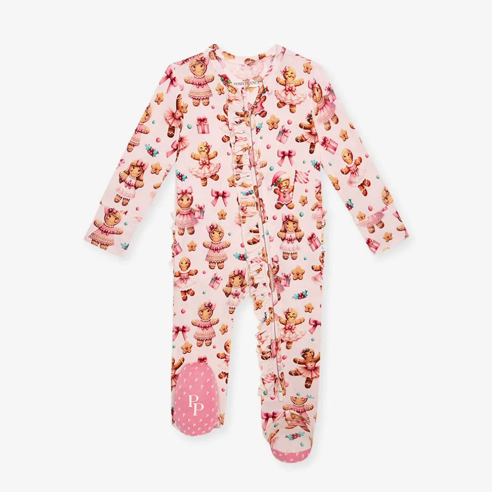 Footie Ruffled Zippered One Piece