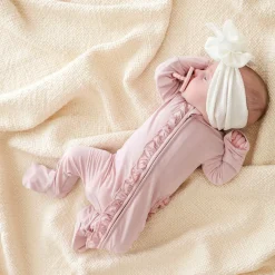 Footie Ruffled Zippered One Piece