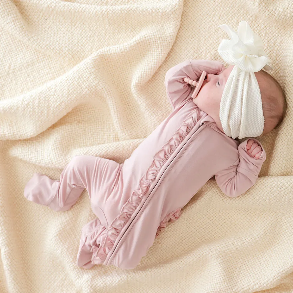 Footie Ruffled Zippered One Piece