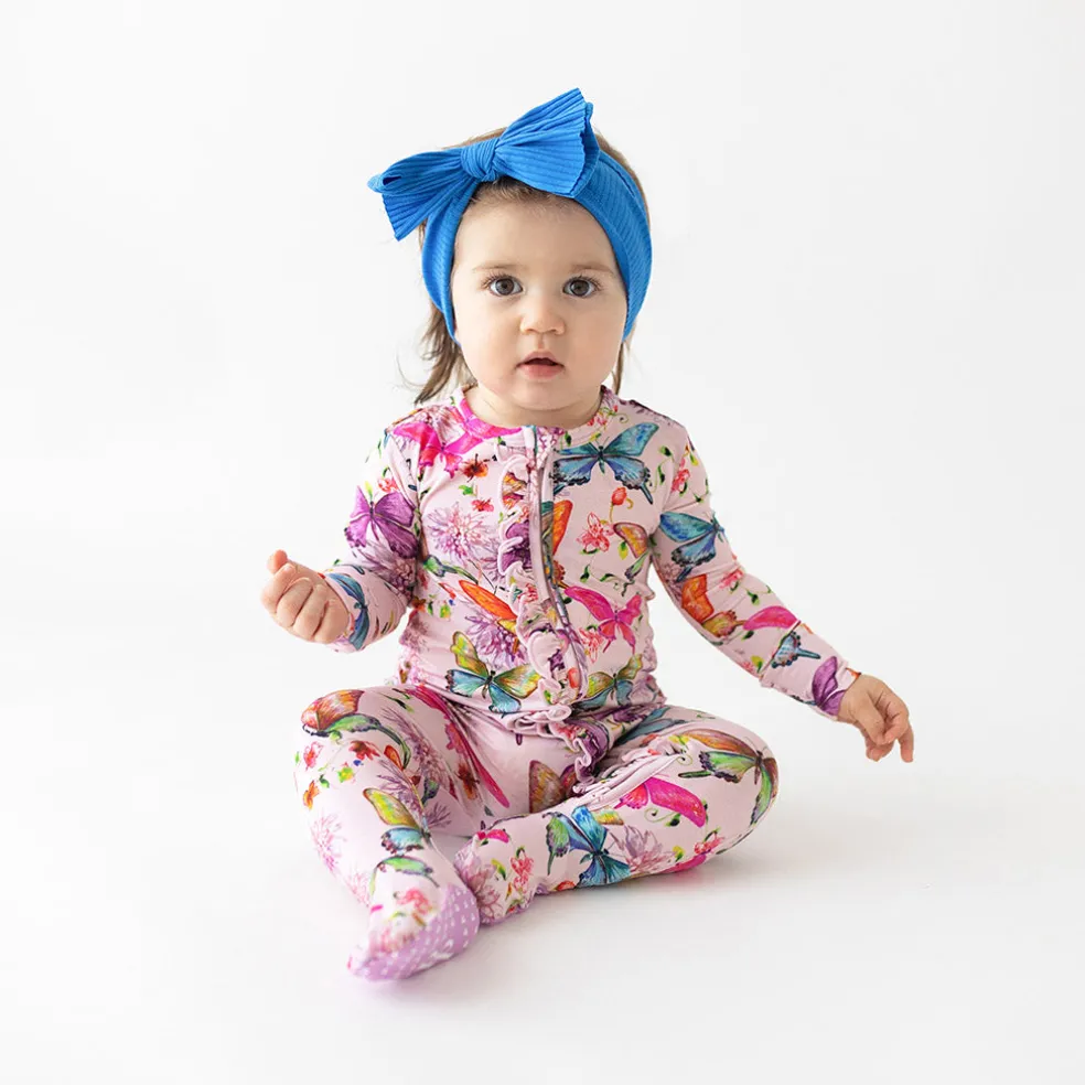 Footie Ruffled Zippered One Piece