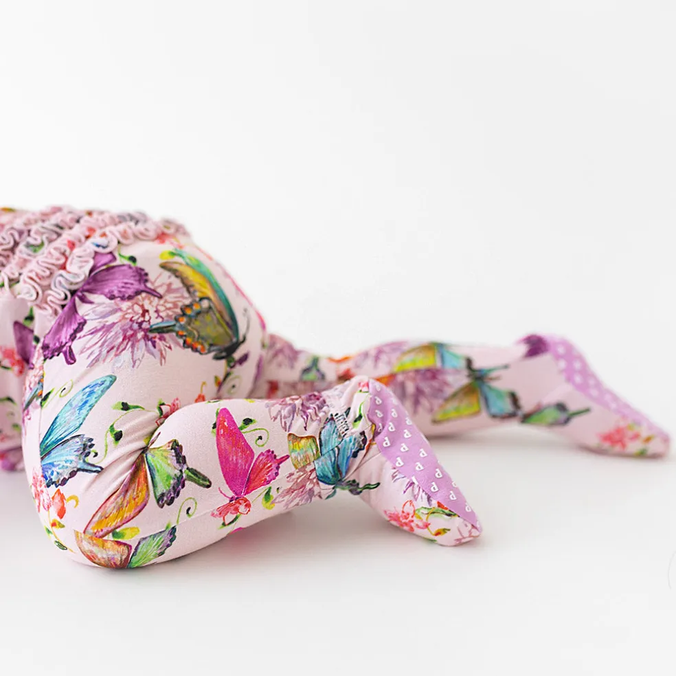 Footie Ruffled Zippered One Piece