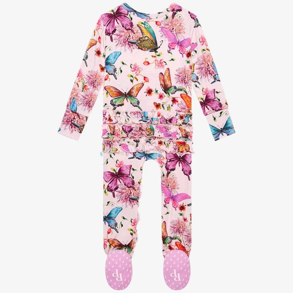 Footie Ruffled Zippered One Piece