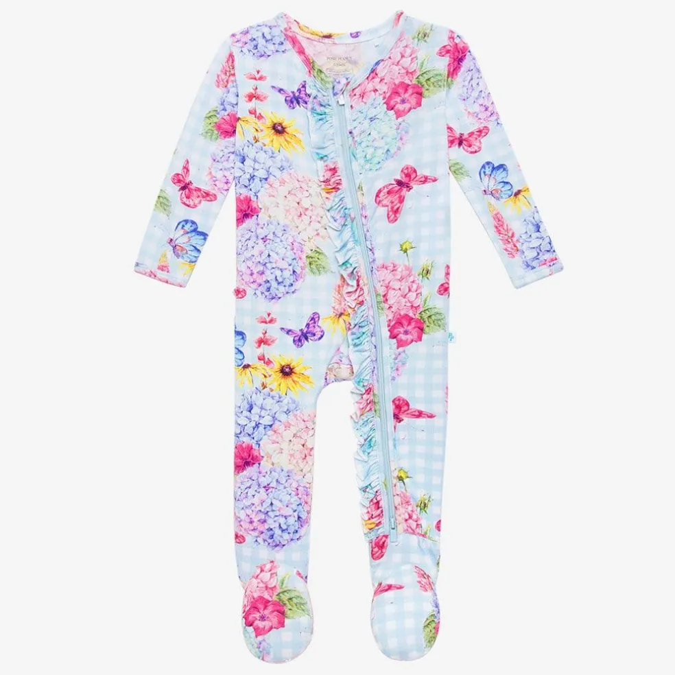 Footie Ruffled Zippered One Piece