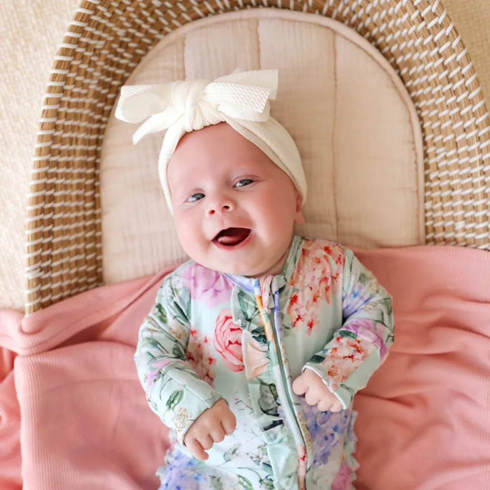 Footie Ruffled Zippered One Piece