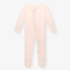 Footie Ruffled Zippered One Piece