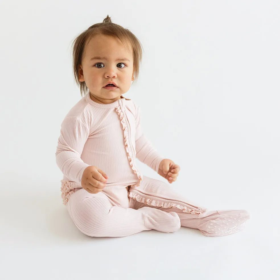 Footie Ruffled Zippered One Piece