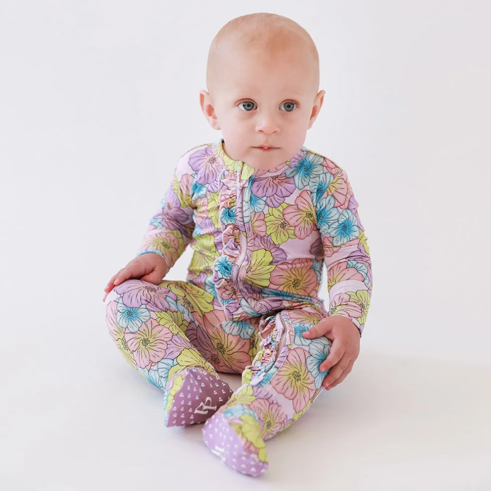 Footie Ruffled Zippered One Piece