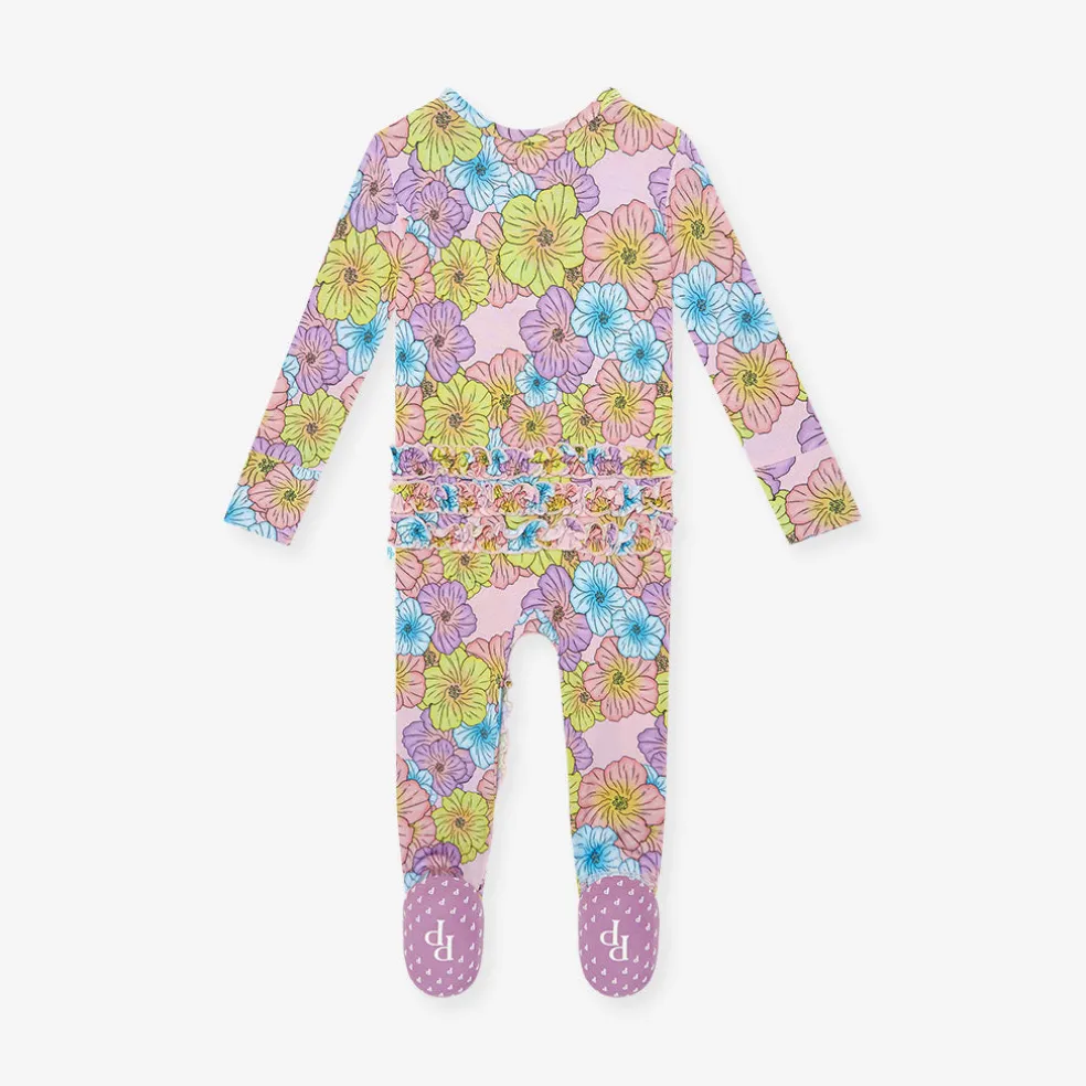 Footie Ruffled Zippered One Piece