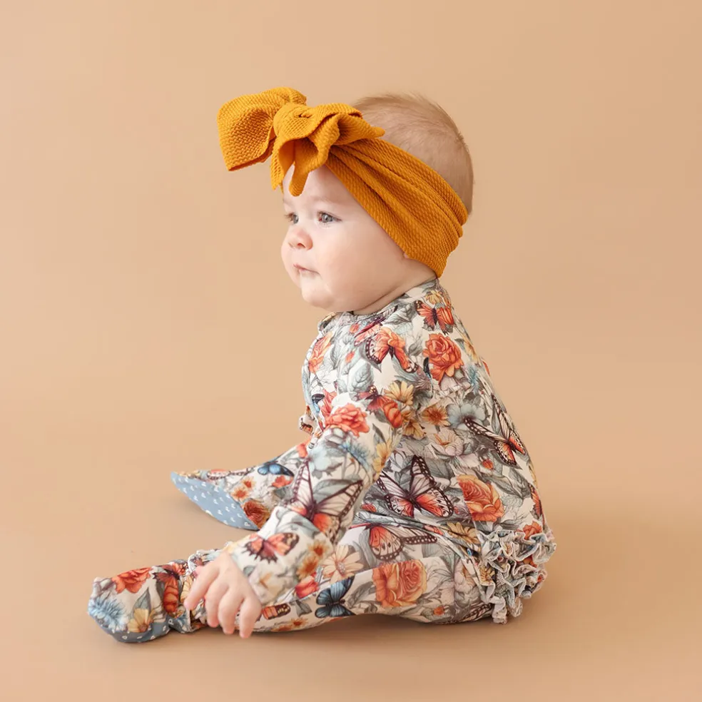 Footie Ruffled Zippered One Piece