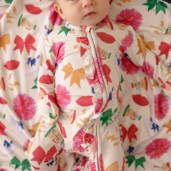 Footie Ruffled Zippered One Piece