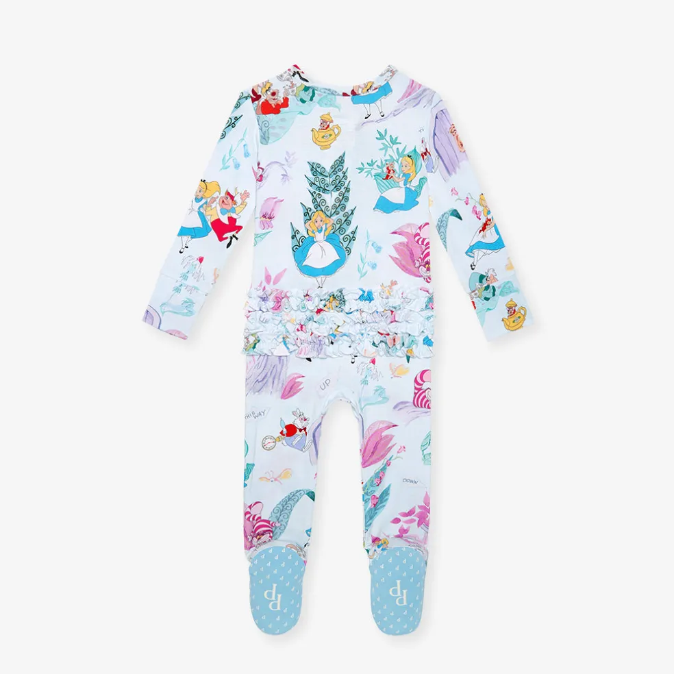 Footie Ruffled Zippered One Piece