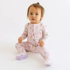 Footie Ruffled Zippered One Piece