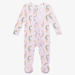 Footie Ruffled Zippered One Piece