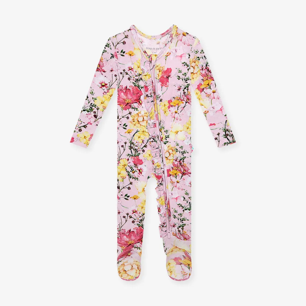 Footie Ruffled Zippered One Piece