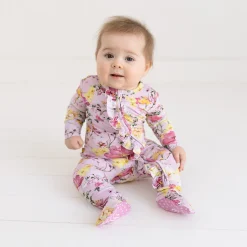 Footie Ruffled Zippered One Piece