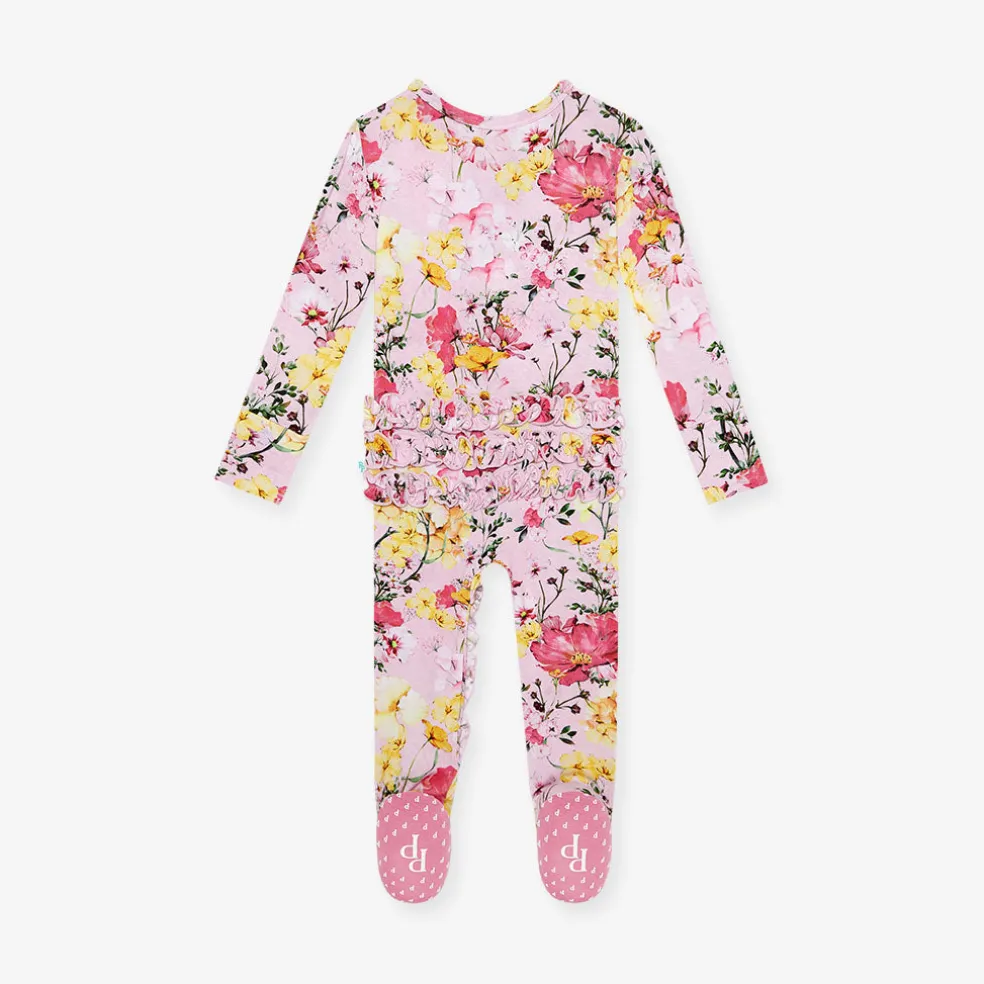 Footie Ruffled Zippered One Piece