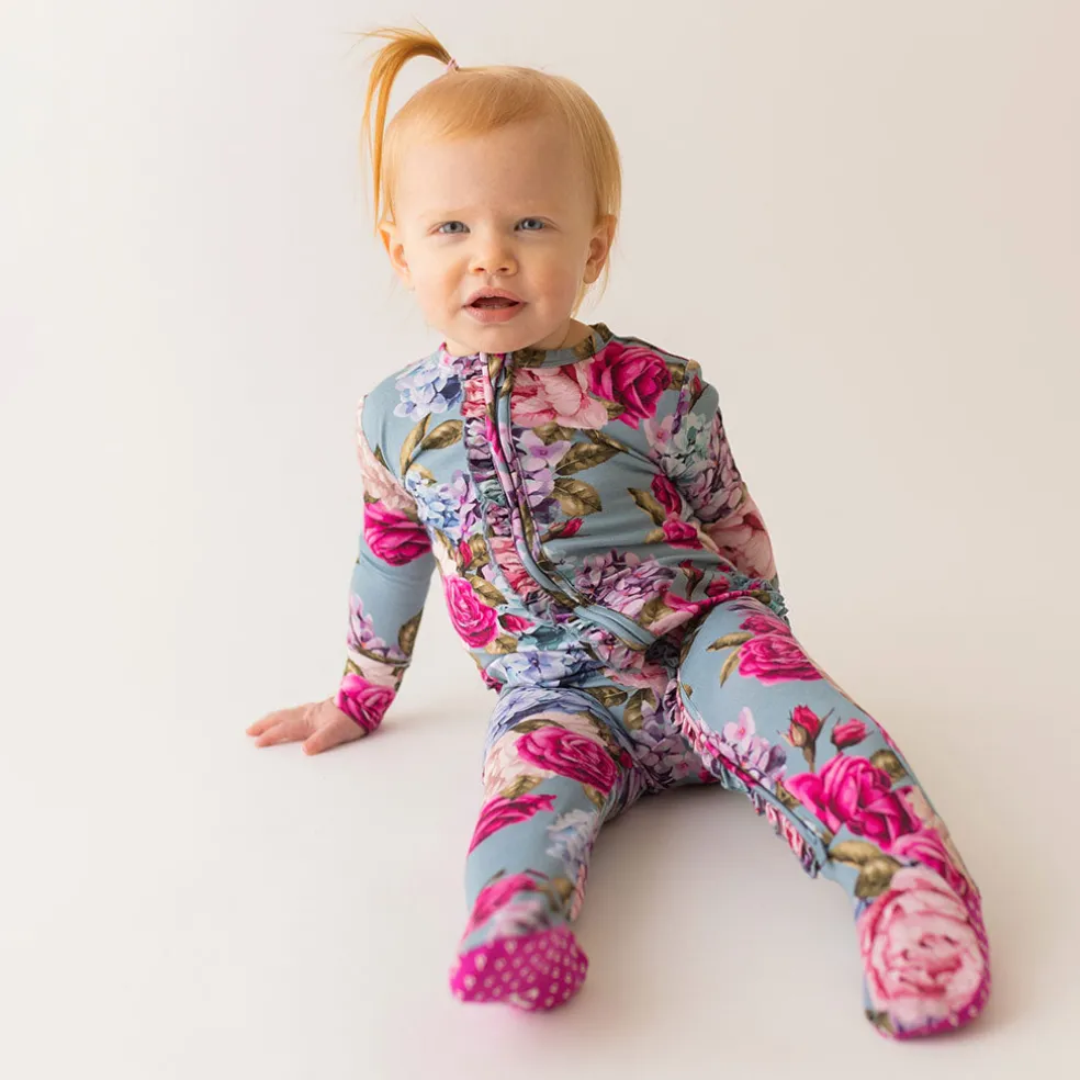 Footie Ruffled Zippered One Piece