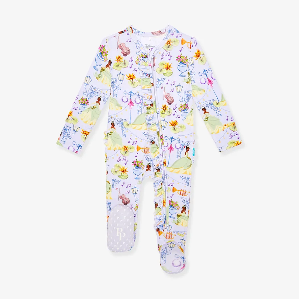Footie Ruffled Zippered One Piece