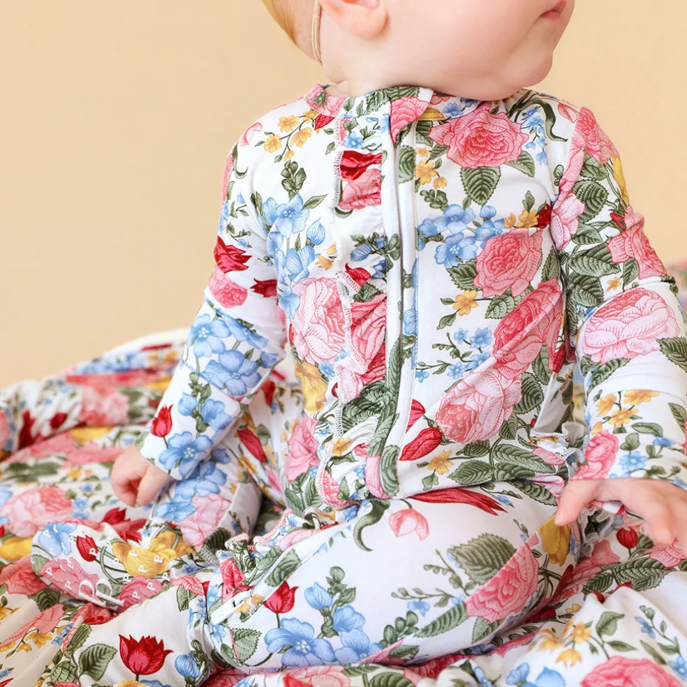 Footie Ruffled Zippered One Piece