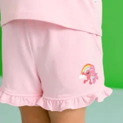 French Terry Graphic Ruffled Shorts