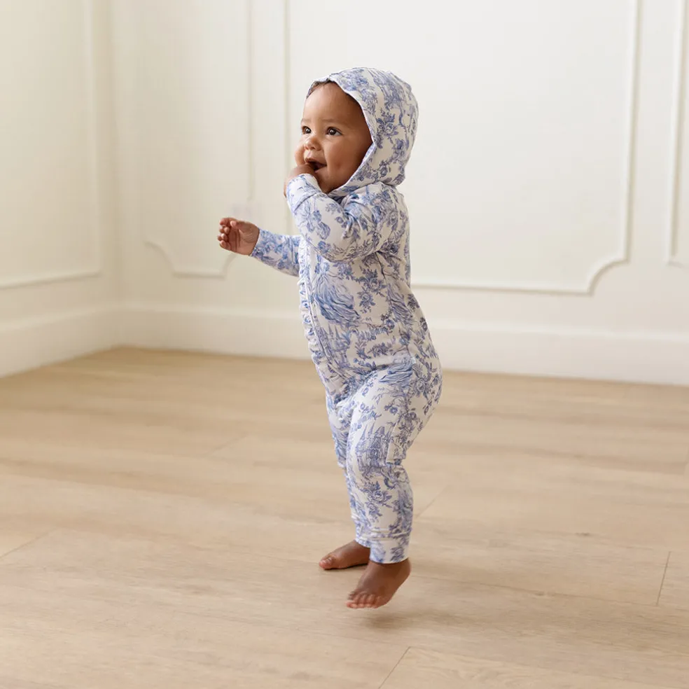 French Terry Hooded Ruffle Romper