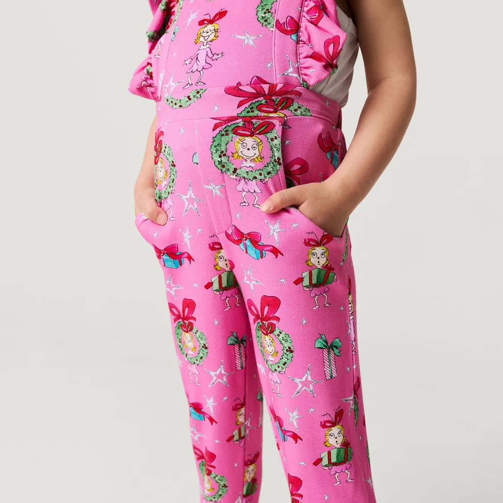 French Terry Ruffled Overalls