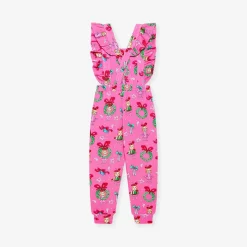 French Terry Ruffled Overalls