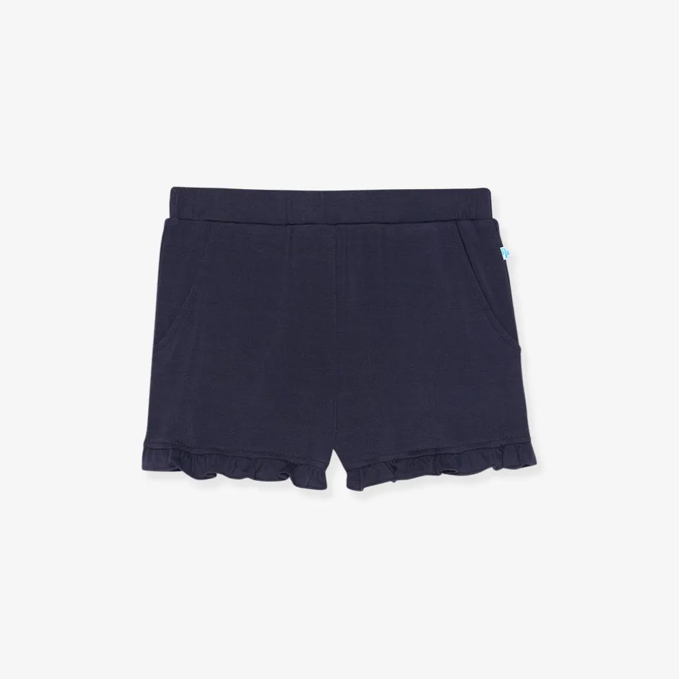 French Terry Ruffled Shorts