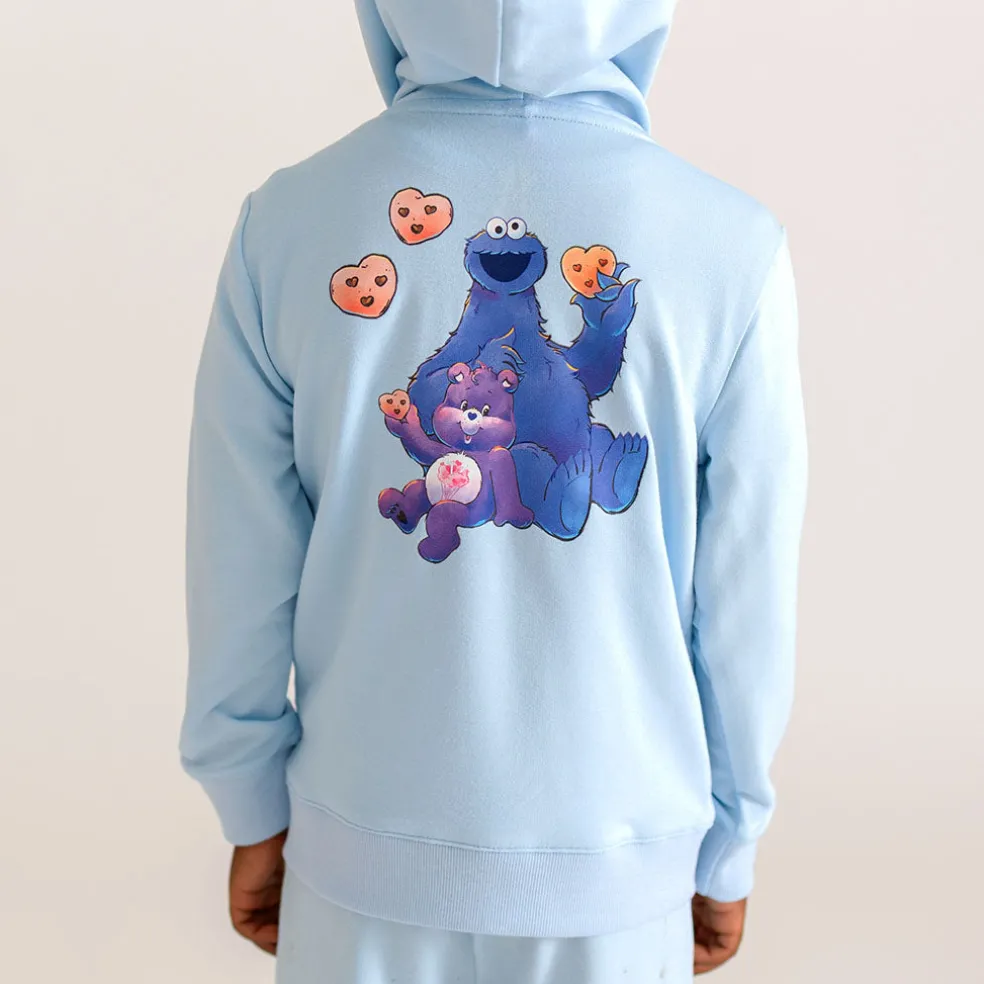 French Terry Zippered Graphic Hoodie