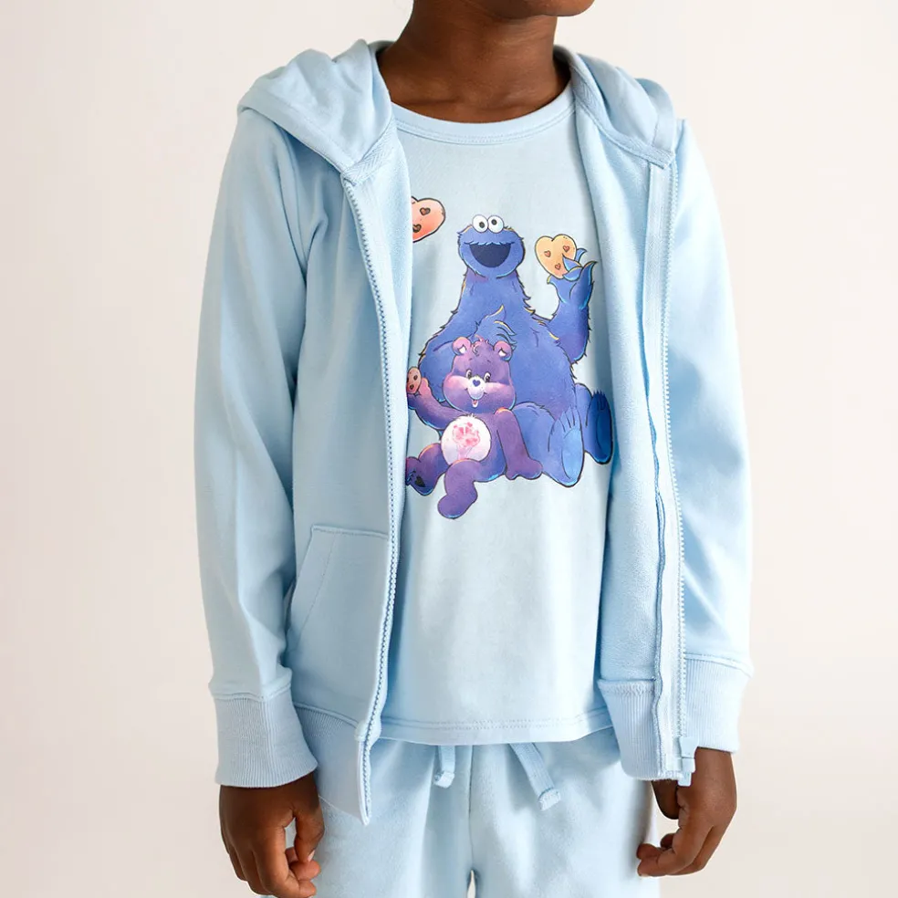 French Terry Zippered Graphic Hoodie
