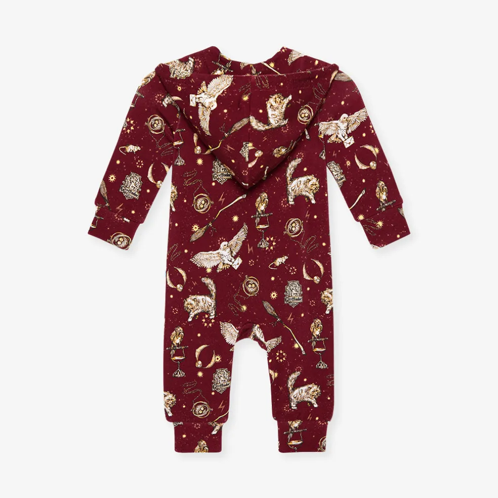 French Terry Zippered Hooded Romper