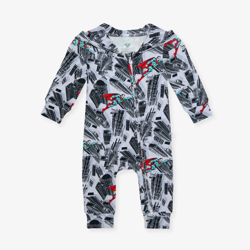French Terry Zippered Hooded Romper