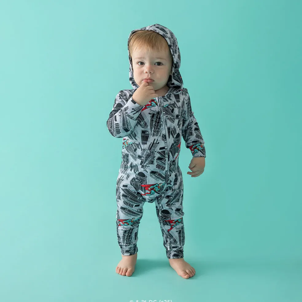 French Terry Zippered Hooded Romper