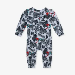 French Terry Zippered Hooded Romper