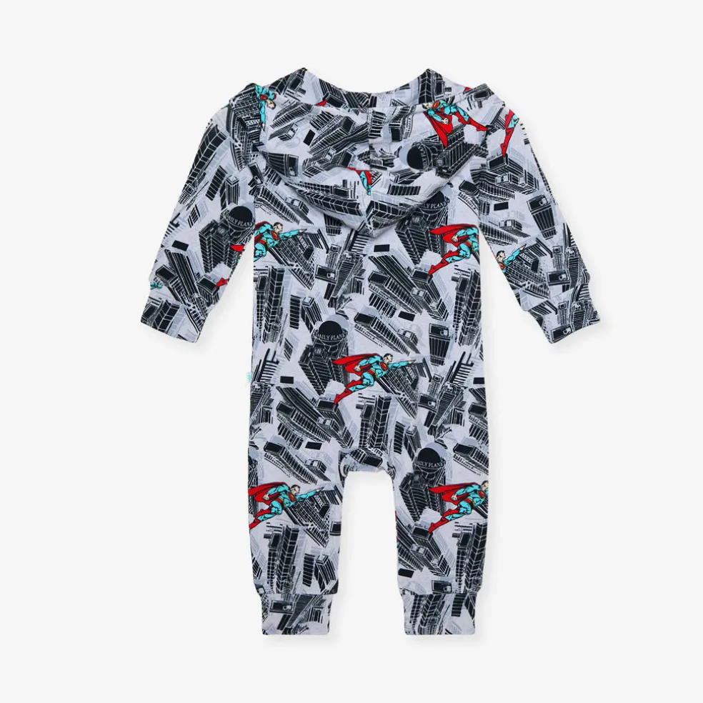 French Terry Zippered Hooded Romper