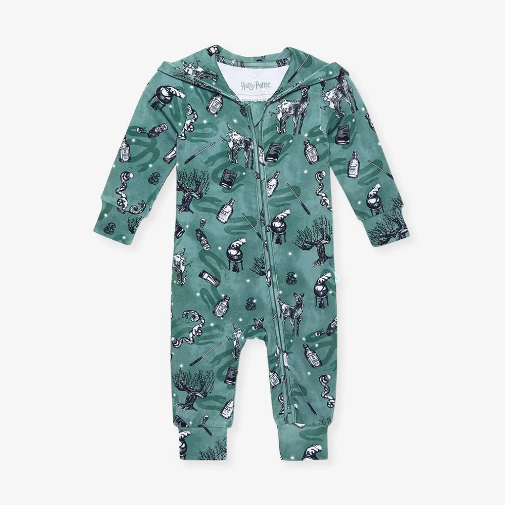 French Terry Zippered Hooded Romper