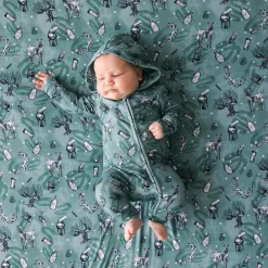 French Terry Zippered Hooded Romper