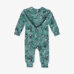 French Terry Zippered Hooded Romper