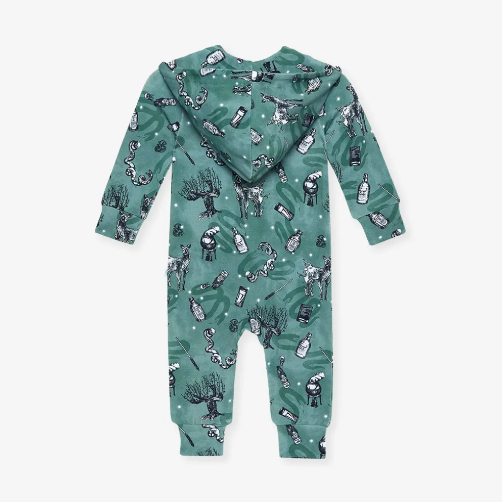 French Terry Zippered Hooded Romper