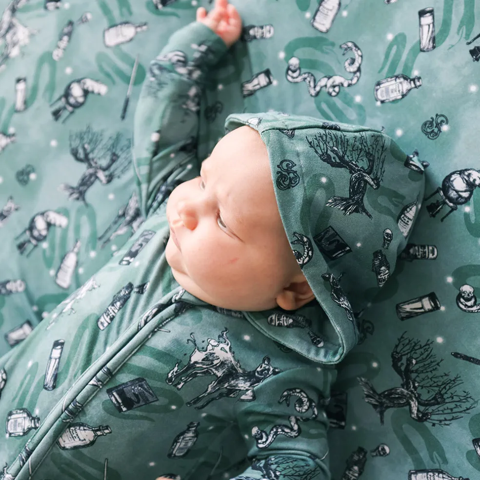 French Terry Zippered Hooded Romper