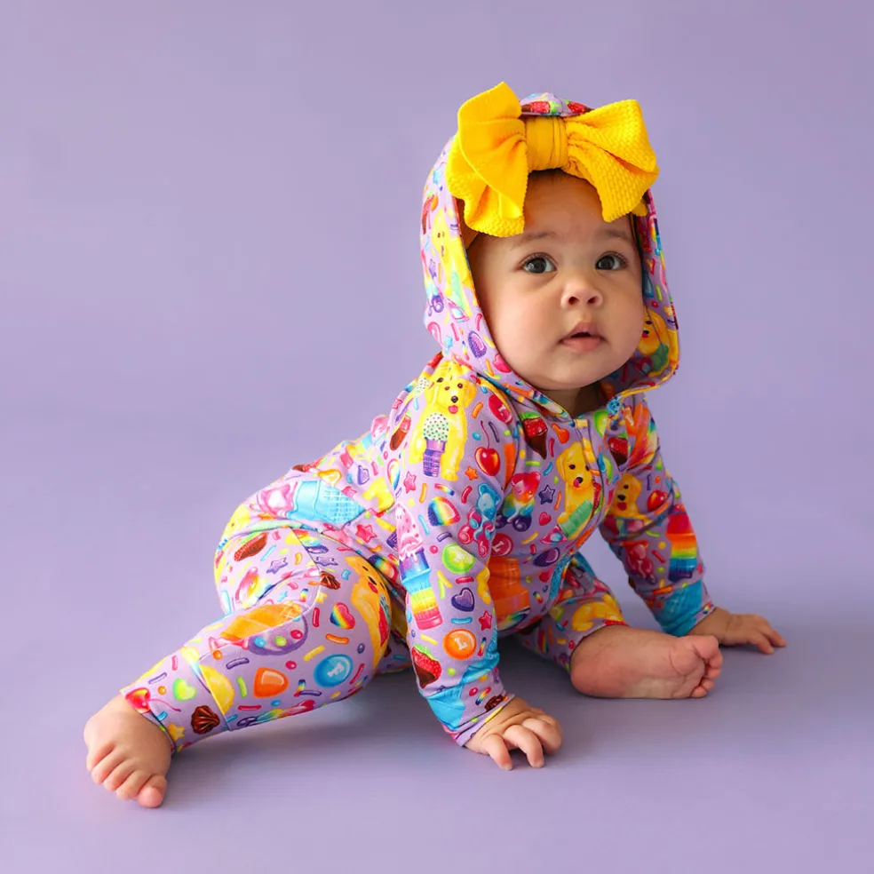 French Terry Zippered Hooded Romper