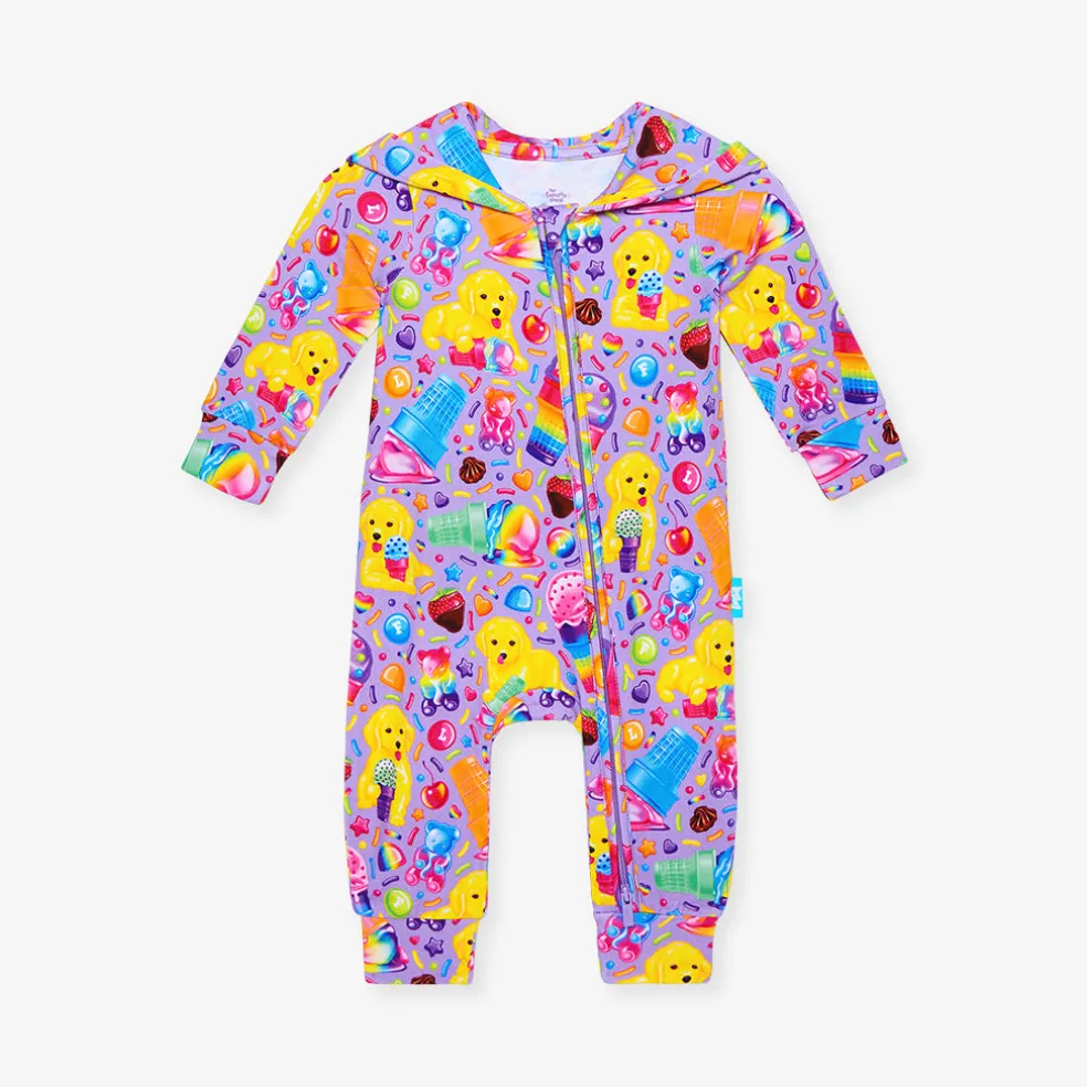 French Terry Zippered Hooded Romper