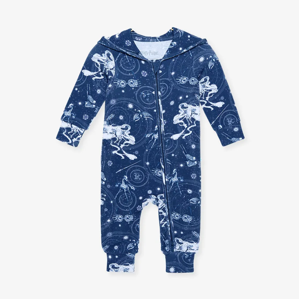 French Terry Zippered Hooded Romper